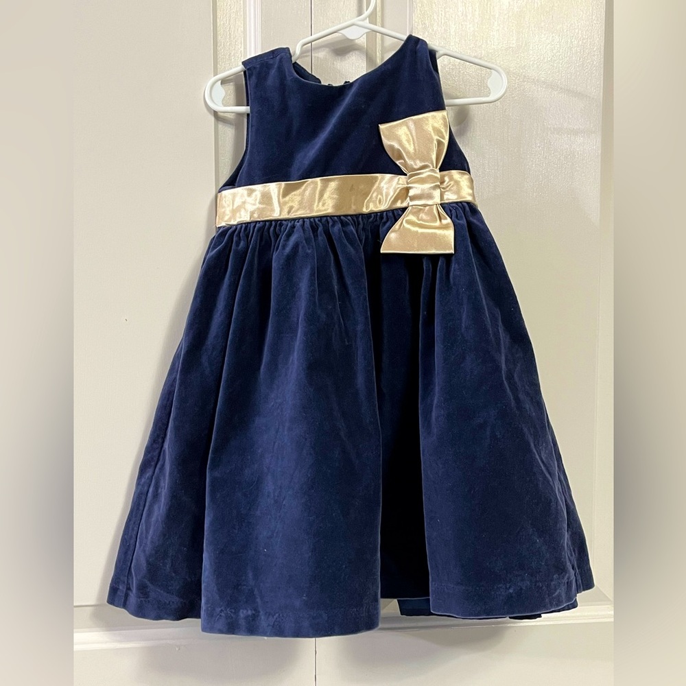 Navy Velvet Gymboree Dress 2T.